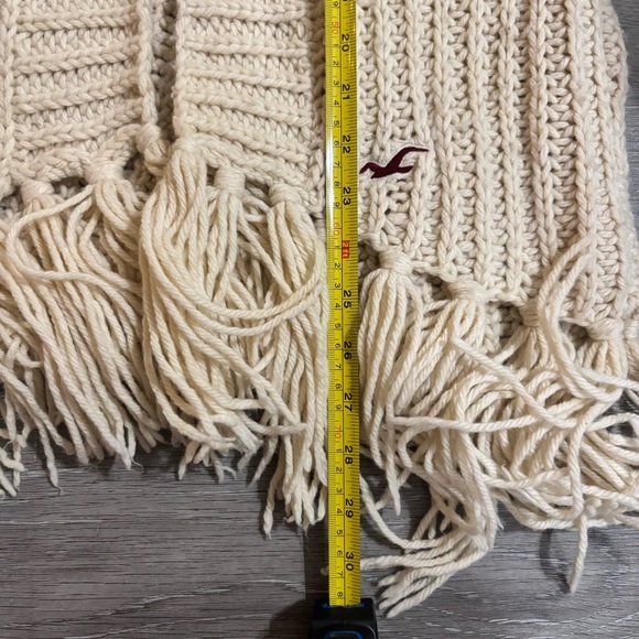 Vintage Y2K Boho Hollister Chunky Knit Sweater with Fringe Size Medium - Picture 6 of 7